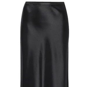NWOT Rachel Zoe Silk/Satin Black Midi Skirt